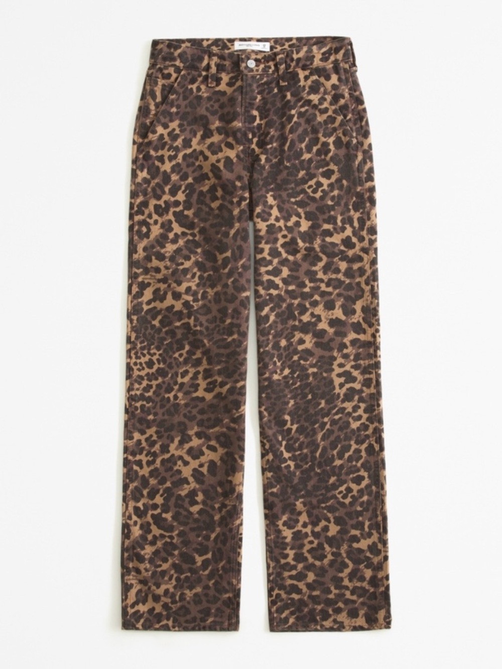 Abercrombie & Fitch Wide-Leg Leopard Print Pants - Brown & Black